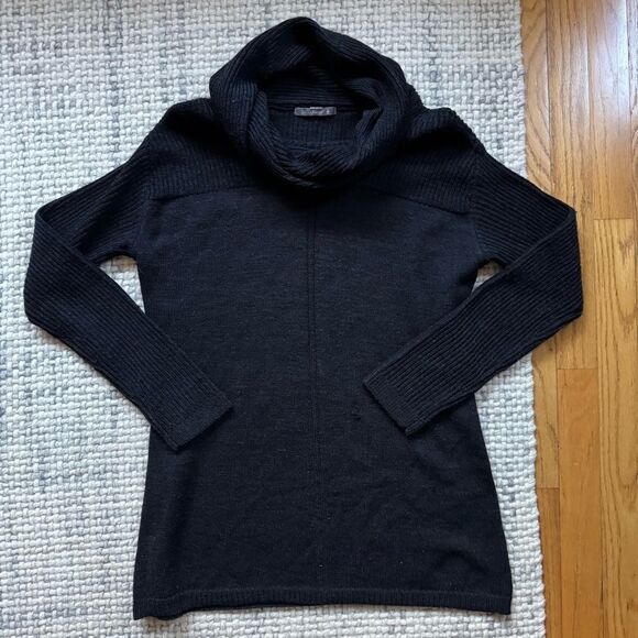 Smartwool Black Cowl Neck Knit Sweater Medium - Picture 1 of 4